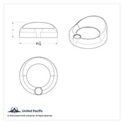 Universal Small Gauge Bezel With Visor - Red Crystal