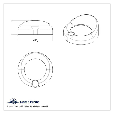 Universal Small Gauge Bezel With Visor - Red Crystal