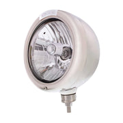Stainless Steel Classic Headlight Crystal H4 Bulb & LED Turn Signal - Clear Lens