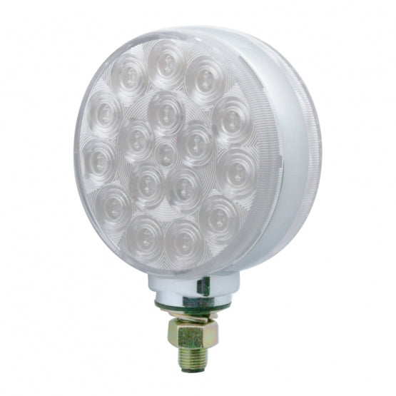 34 LED Single Stud Reflector Double Face Turn Signal Light - Amber &amp; Red LED/Clear Lens