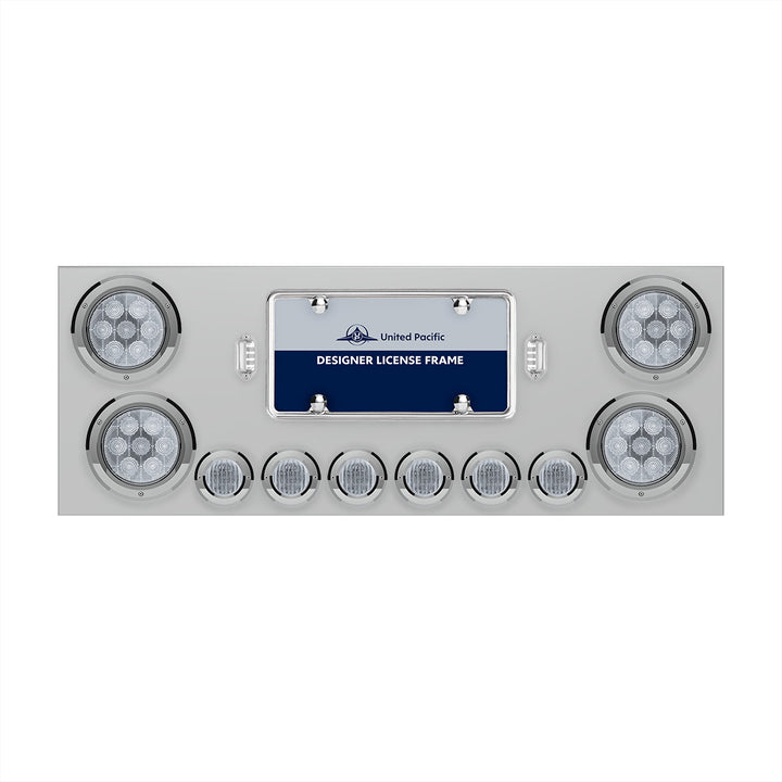SS Rear Center Panel With 4X Red LED 4" Light &amp; 6X Red LED 2" Light &amp; Bezel -Clear Lens -Comp. Series