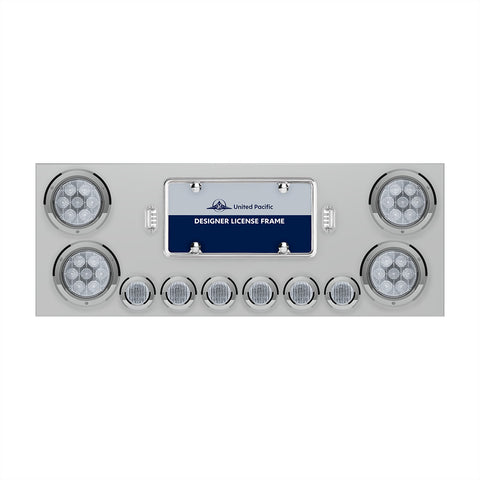 SS Rear Center Panel With 4X Red LED 4" Light & 6X Red LED 2" Light & Bezel -Clear Lens -Comp. Series