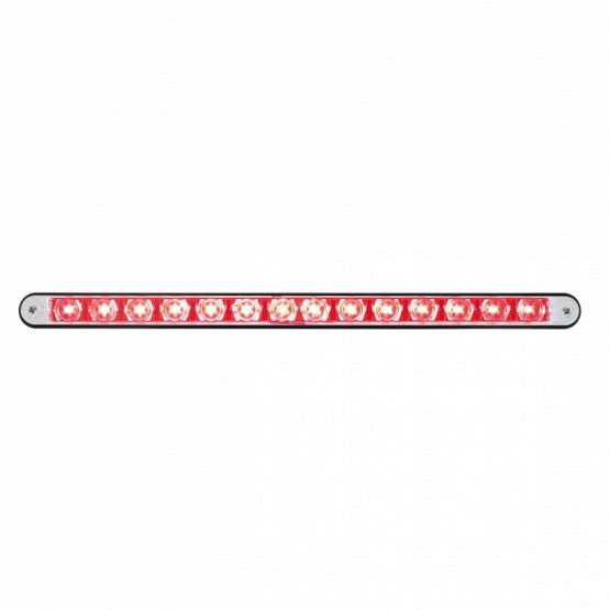 14 LED 12" Light Bar With Black Housing - Red LED/Clear Lens