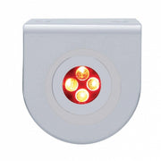 Stainless Light Bracket With 4 LED Fastener Light - Red LED/Clear Lens