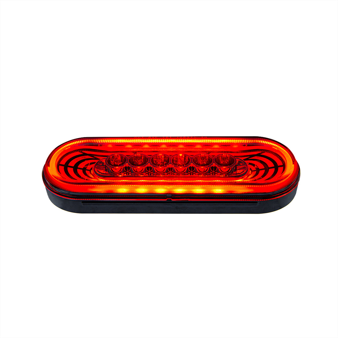22 LED 6" Oval Abyss Light (Stop, Turn &amp; Tail) - Red LED/Clear Lens