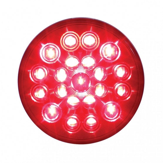 21 LED "Competition Series" 4" Round Light (Stop, Turn &amp; Tail) - Red LED/Red Lens
