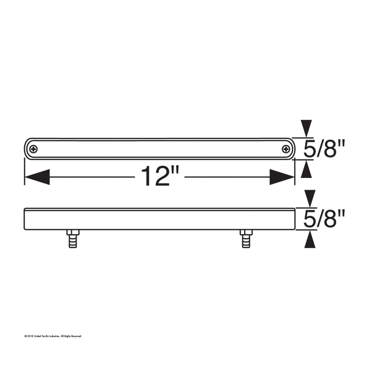14 LED 12" Auxiliary strip Light With Bezel - Red LED/Chrome Lens
