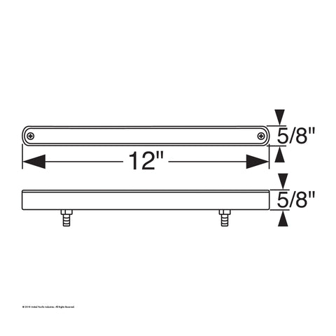 14 LED 12" Auxiliary strip Light With Bezel - Red LED/Chrome Lens