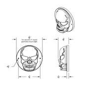 Chrome Plastic Skull Light Cover For 4” Round Grommet Mount Light