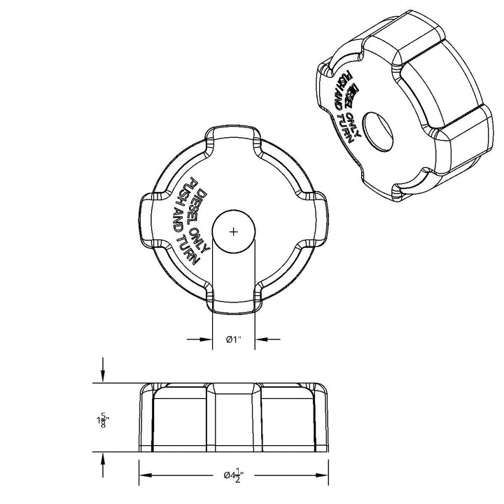 Chrome Plastic Fuel Cap Cover For Freightliner - Locking