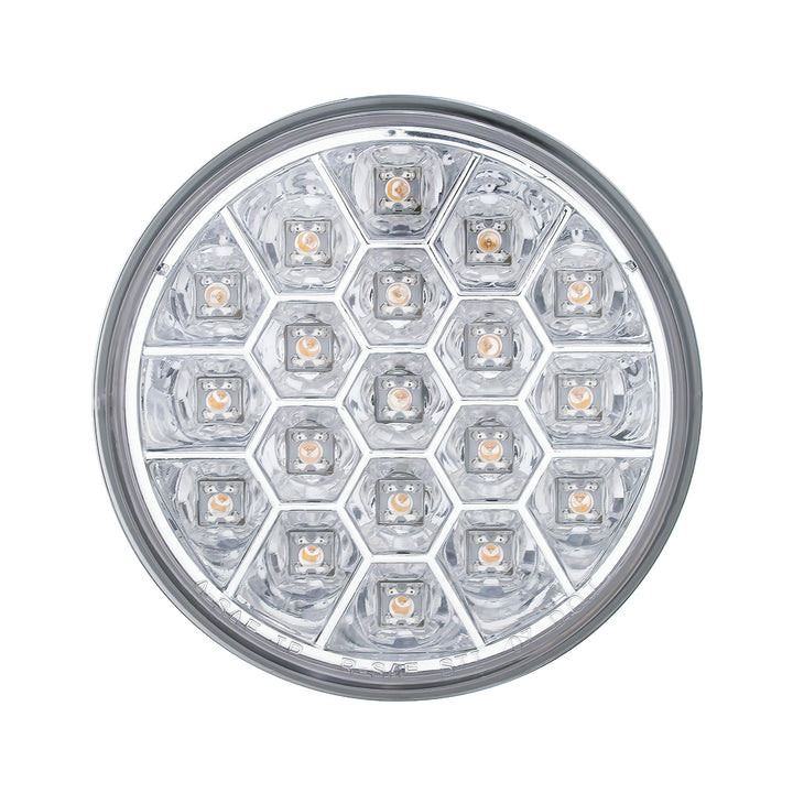 19 LED 4" Round Reflector Light (Stop, Turn &amp; Tail) - Red LED/Clear Lens