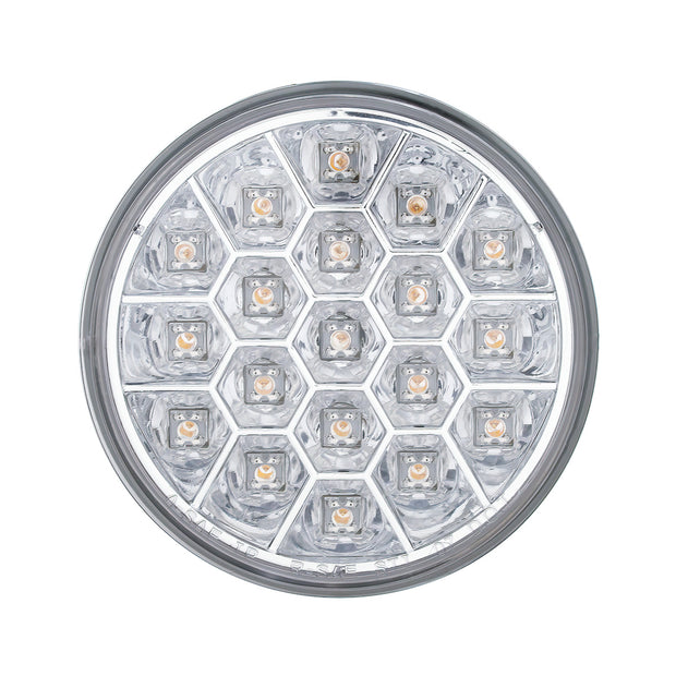 19 LED 4" Round Reflector Light (Stop, Turn & Tail) - Red LED/Clear Lens