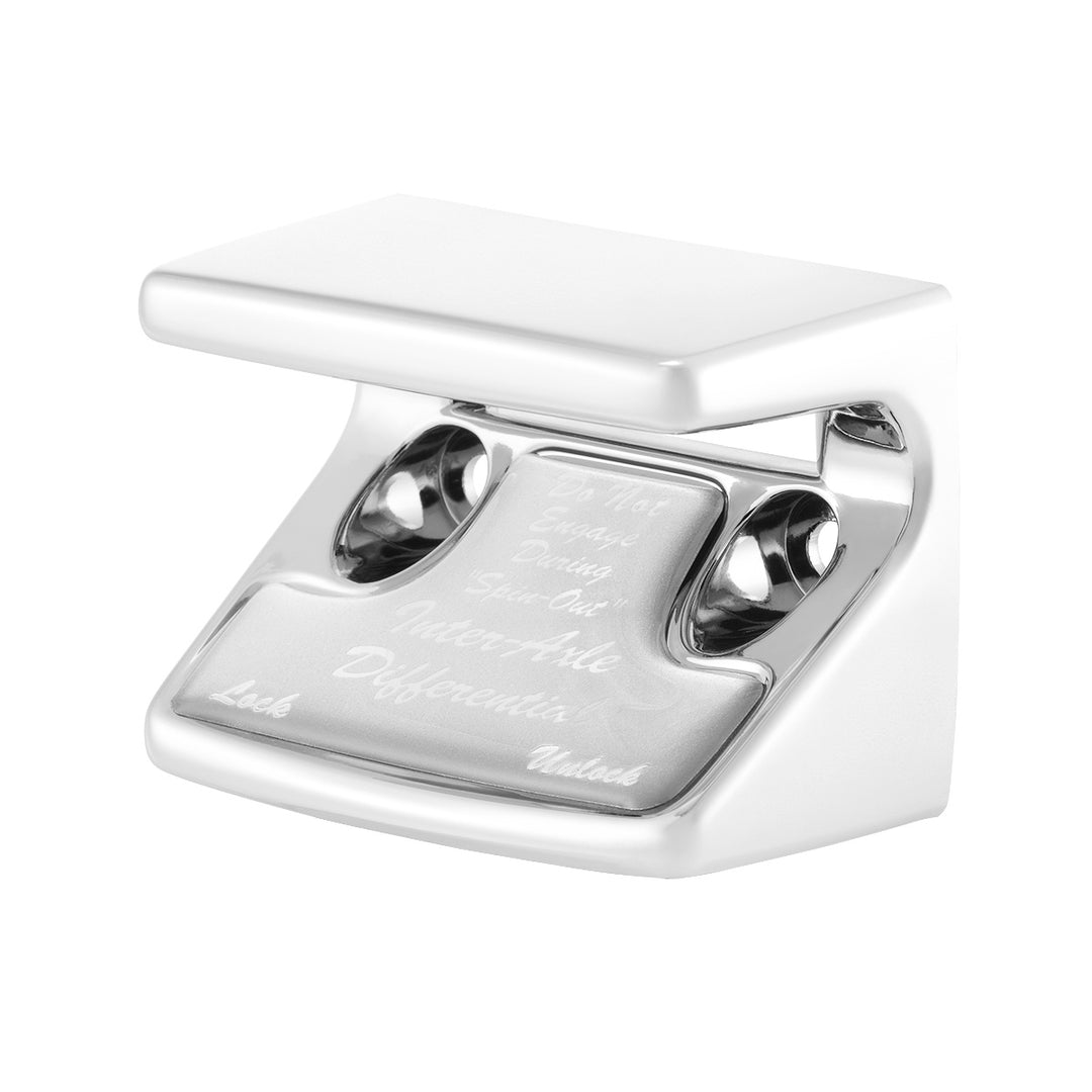 Chrome Plastic Axle/Differential Switch Guard With Glossy Sticker For 1990-2010 Freightliner Classic-Silver