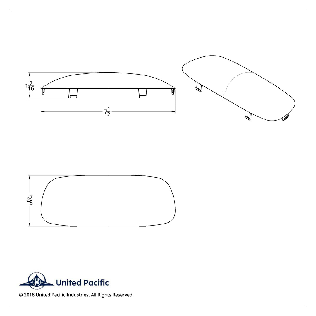 Center Dome Light Lens For Kenworth W900L/T800 (2006-2014) And T660 (2008-2014) - Clear