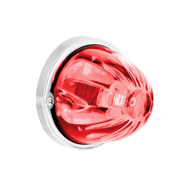 Star-Burst Glass Watermelon Light Flush Mount Kit-Red LED/Clear Lens