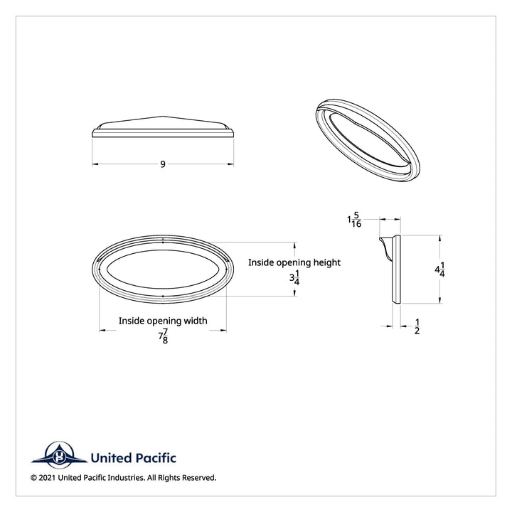 Chrome Bezel With Visor For 7-7/8" X 3-1/4" Peterbilt Emblem