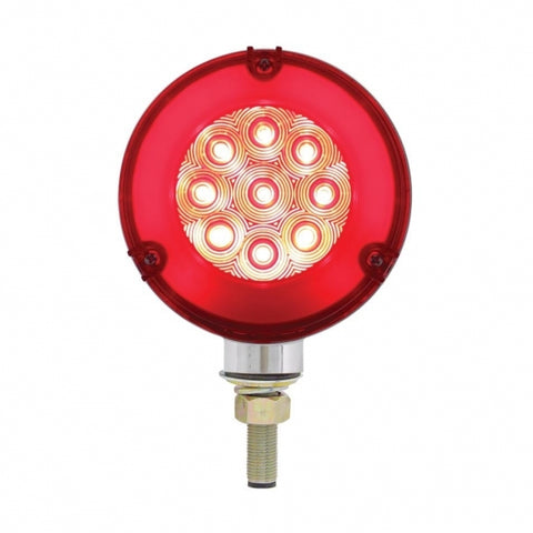 54 LED Single Stud Double Face GloLight (Turn Signal) - Amber & Red LED/Amber & Red Lens