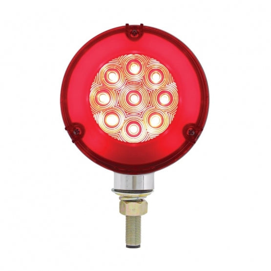 54 LED Single Stud Double Face GloLight (Turn Signal) - Amber & Red LED/Amber & Red Lens