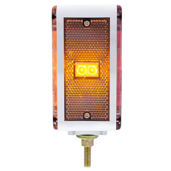 52 LED Double Stud Double Face Turn Signal Light (Driver) - Amber &amp; Red LED/Clear Lens