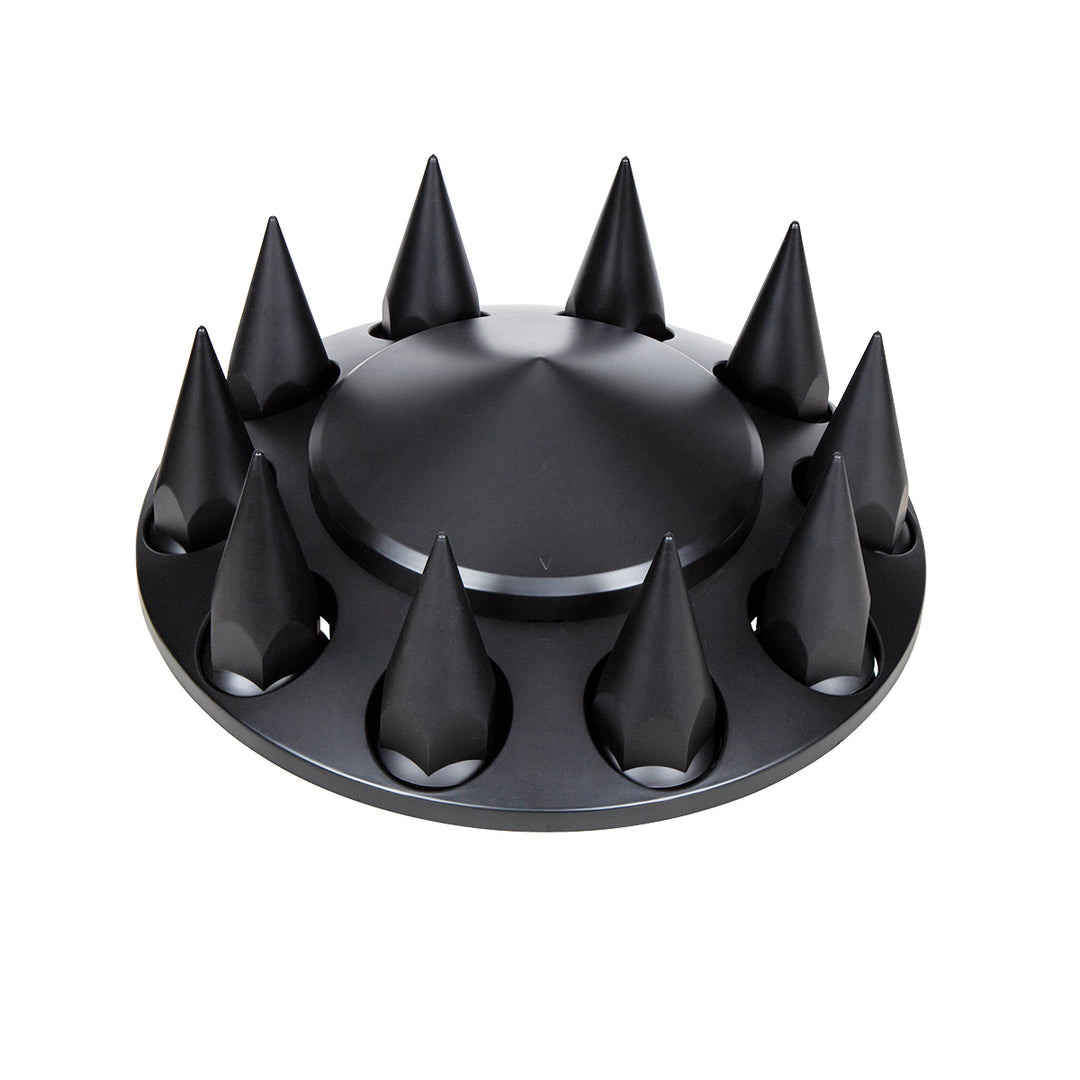 Pointed Front Axle Cover With 33mm Spike Thread-On Nut Covers - Matte Black