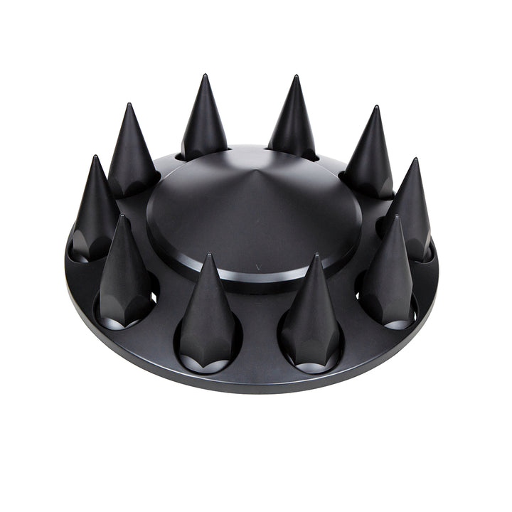 Pointed Front Axle Cover With 33mm Spike Thread-On Nut Covers - Matte Black
