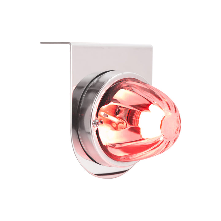Dual Function Glass Watermelon Light With Stainless Steel Light Bracket Kit With LED Bulb-Red LED