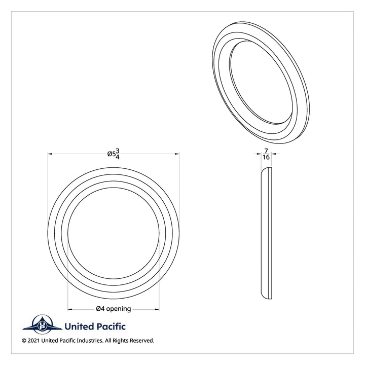 Chrome Twist-On Light Bezel For 4" Round Light Grommet