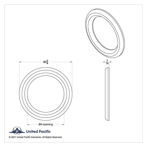 Chrome Twist-On Light Bezel For 4" Round Light Grommet