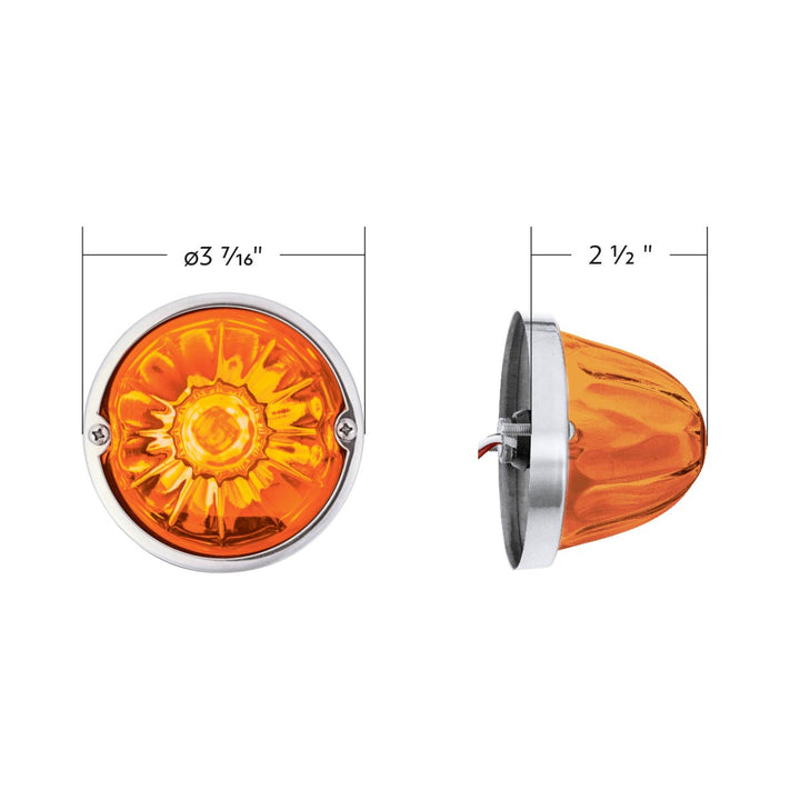 Glass Watermelon Light Kit With 4 LED Light-Amber LED/Amber Lens