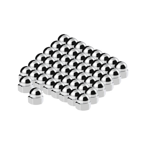 11/16" x 7/8" Chrome Die-Cast Acorn Nut Cover (50 pcs/Box)