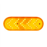 35 LED 6" Reflector Oval Sequential Turn Signal Light - Amber LED/Amber Lens