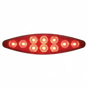 10 LED "Cat's Eye" Light With Bezel (Stop, Turn & Tail) - Red LED/Red Lens