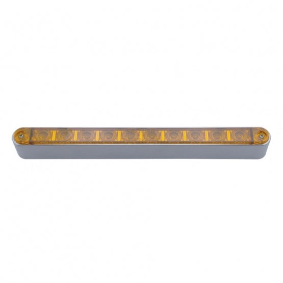 10 LED 9" Turn Signal Light Bar With Bezel - Amber LED/Amber Lens