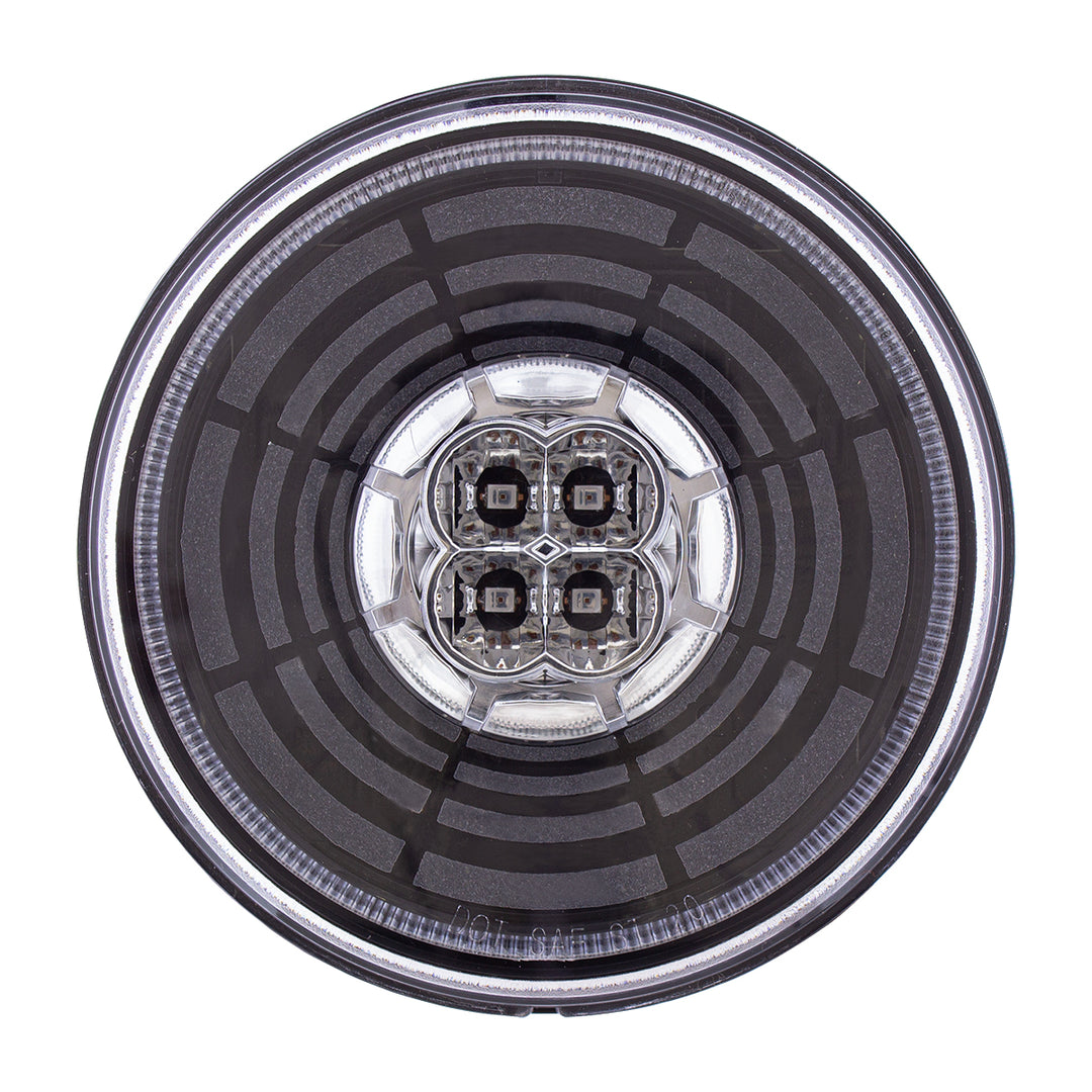 13 LED 4" Round Abyss Light (Stop, Turn &amp; Tail) - Red LED/Clear Lens