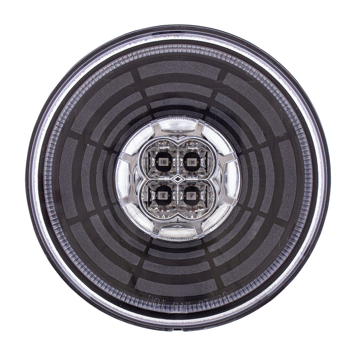 13 LED 4" Round Abyss Light (Stop, Turn &amp; Tail) - Red LED/Clear Lens