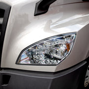 Chrome 10 LED Projector Headlight With LED Sequential Turn & DRL For 2018-2024 Cascadia - Driver