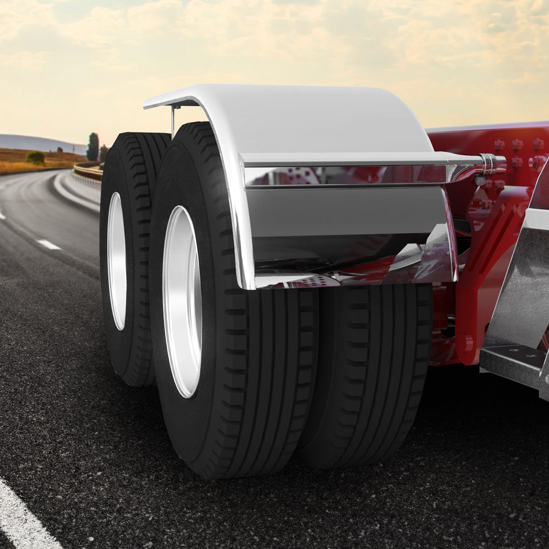 66" 430 Stainless Steel (16ga) Roll Formed Edge Smooth Half Fender - SS Series (Pair)