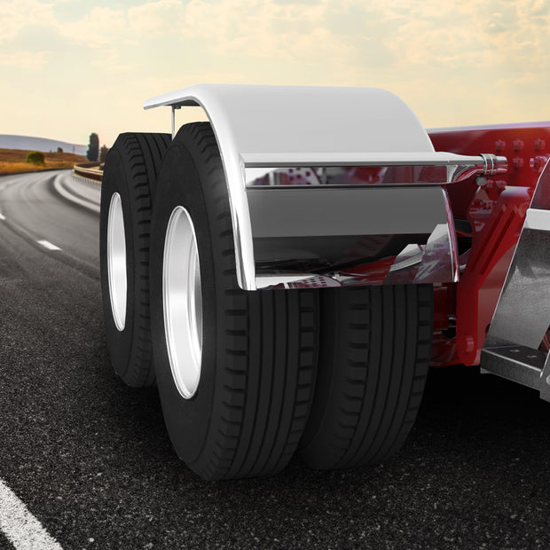 66" 430 Stainless Steel (16ga) Roll Formed Edge Smooth Half Fender - SS Series (Pair)