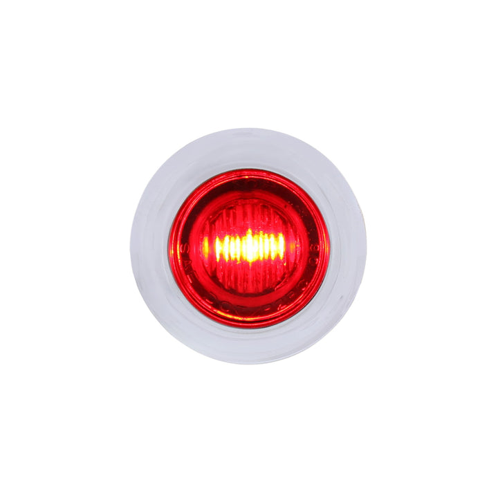 3 LED Dual Function 3/4" Mini Auxiliary/Utility Light With Bezel &amp; Washer - Red LED/Red Lens