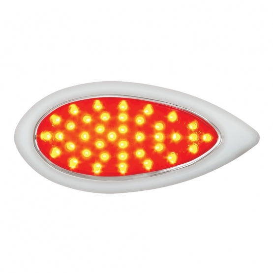 39 LED "Teardrop" Light With Plastic Bezel (Stop, Turn &amp; Tail) - Red LED/Red Lens