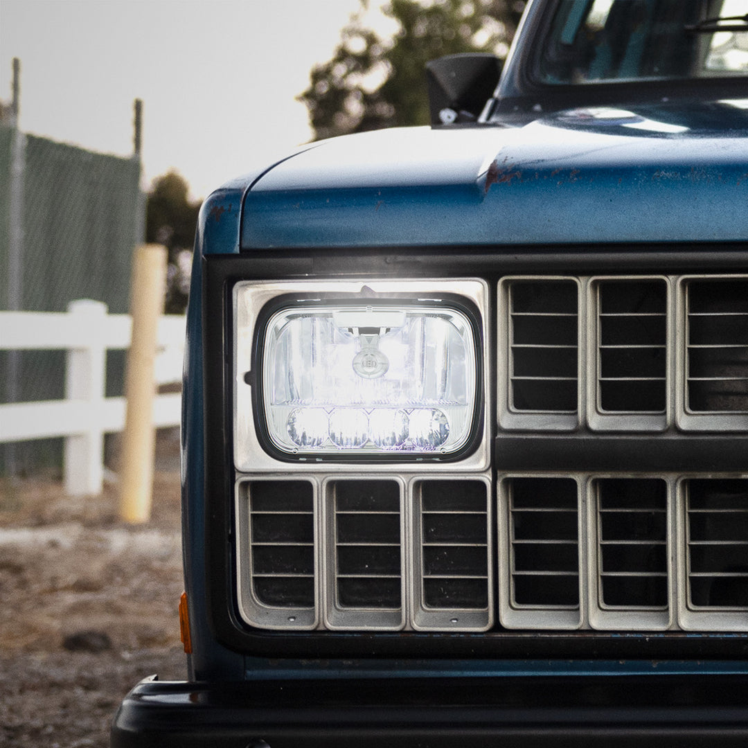 ULTRALIT - 5 High Power LED 5" X 7" Crystal Headlight - High &amp; Low Beam
