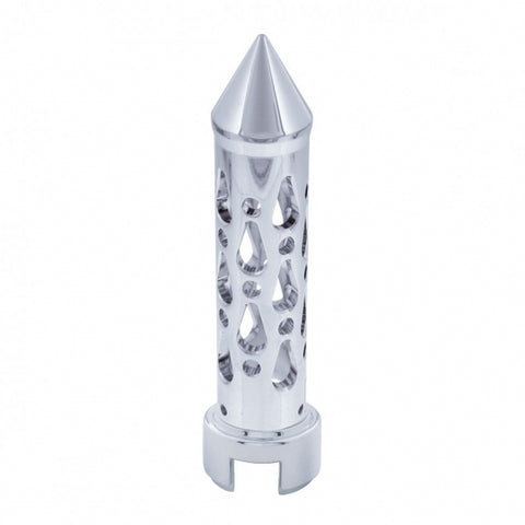 Brooklyn Style Spike Gearshift Knob With 13/15/18 Speed Adapter - Chrome/Vertical