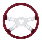 18" Vibrant Color 4 Spoke Steering Wheel - Candy Red