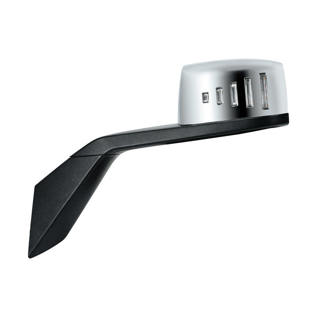 Hood Mirror Assembly W/LED Lights On Mirror Cover & Glass For 2018-2024 Volvo VNL - Driver