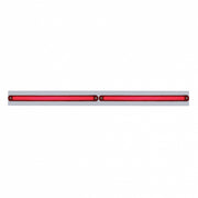 Chrome Top Mud Flap Plate With Two 24 LED 12" GloLight Bars - Red LED/Red Lens (Each)