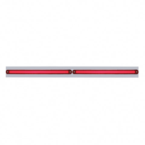 Chrome Top Mud Flap Plate With Two 24 LED 12" GloLight Bars - Red LED/Red Lens (Each)