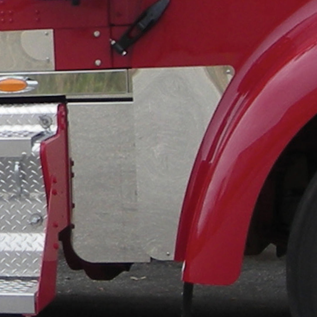 Stainless Plain Lower Hood Panel For 1989+ Kenworth W900L (Pair)