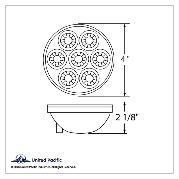 7 LED 4" Round Reflector Light (Stop, Turn & Tail) - Red LED/Red Lens