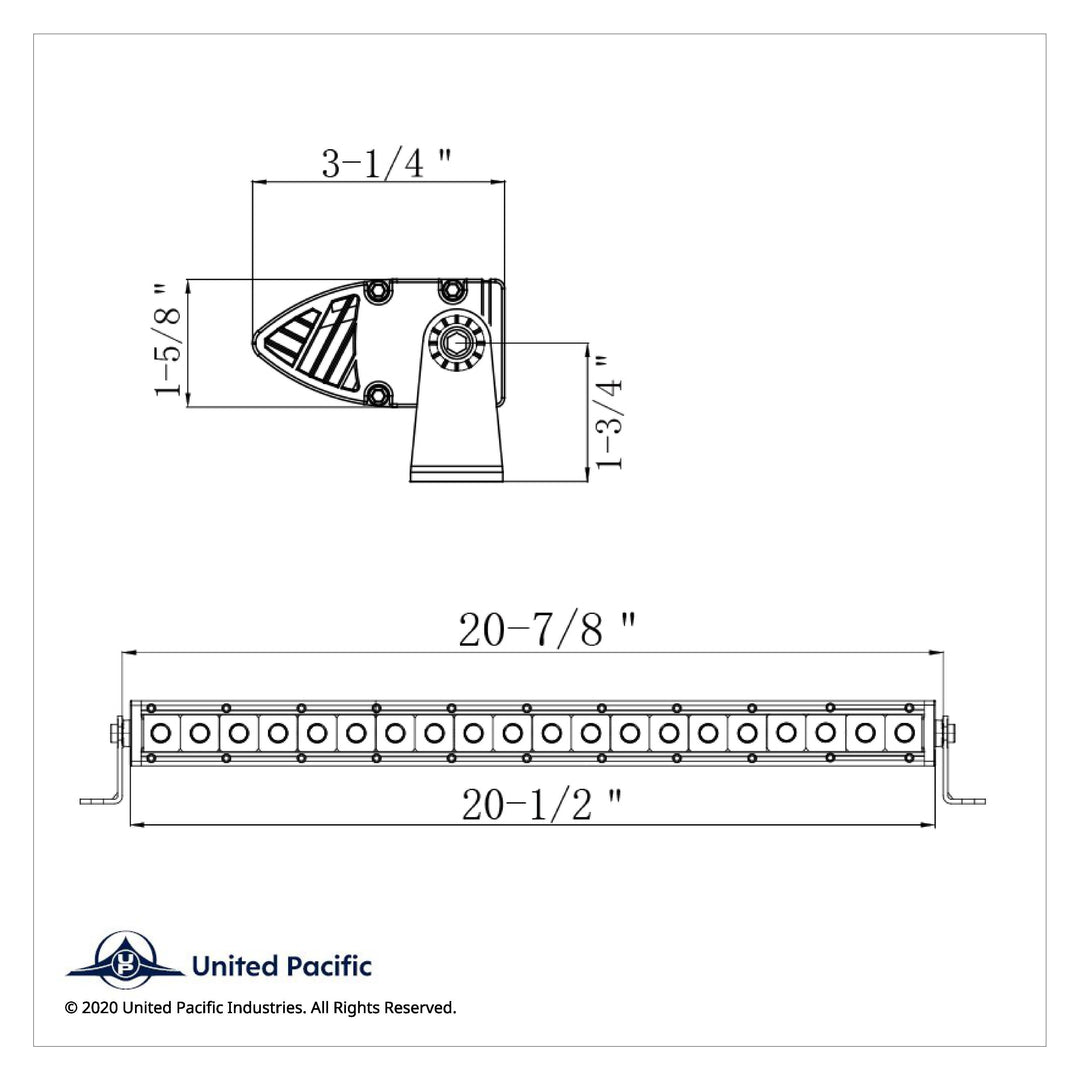 20 High Power CREE LED Single Row 20-1/2" Light Bar - Spot &amp; Flood