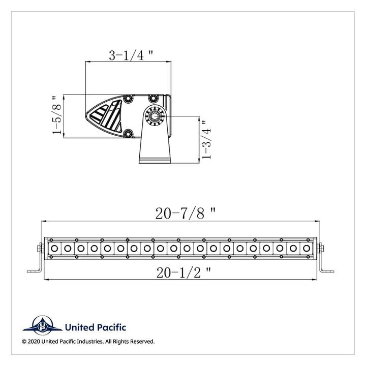 20 High Power CREE LED Single Row 20-1/2" Light Bar - Spot &amp; Flood